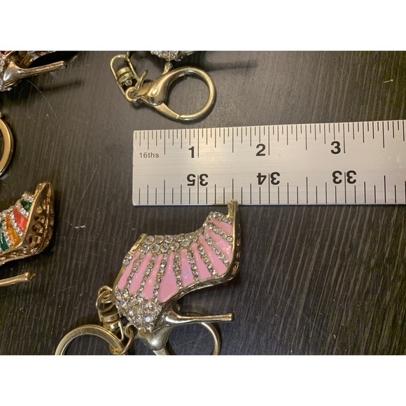 Bag Charm High Heel Bling Fashion Keychain Lot Of 10 Princess Diva Party Favors - Picture 12 of 12